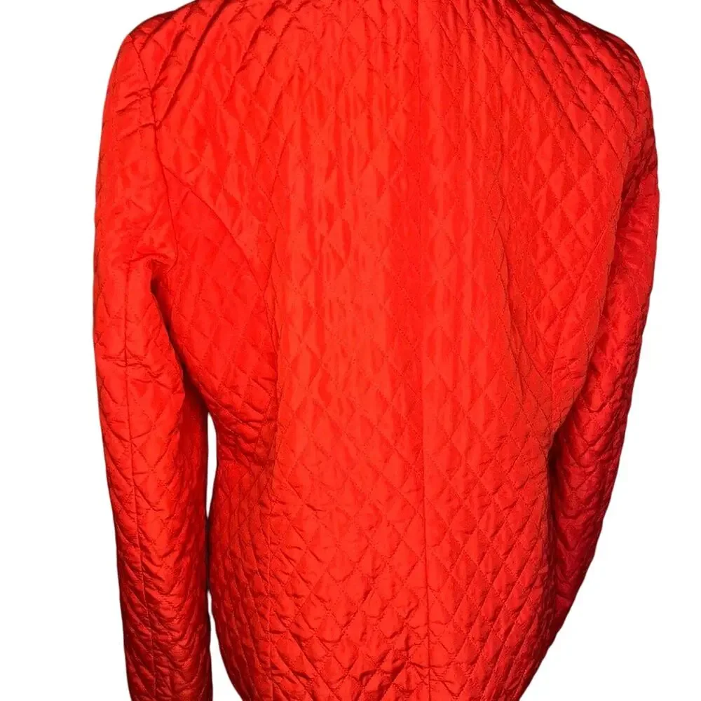 Red Quilted lightweight Button Jacket By R.Q.T. Size M - Picture 10 of 12